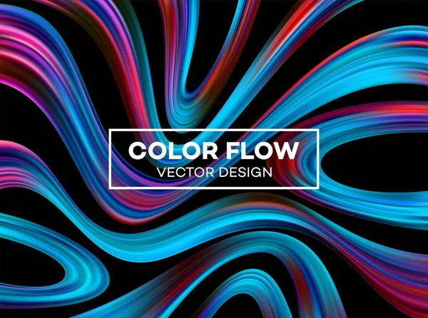 Moderne kleurrijke flow poster. Wave Liquid vorm in blauwe kleur achtergrond. Art design voor uw ontwerpproject. Vectorillustratie EPS10 — Stockvector