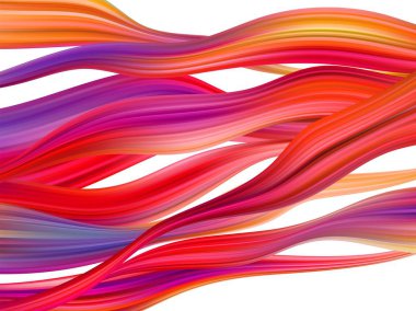 Modern renkli akış posteri. Mavi arkaplanda dalga sıvısı şekli. Tasarım projen için sanat tasarımı. Vektör illüstrasyonu EPS10