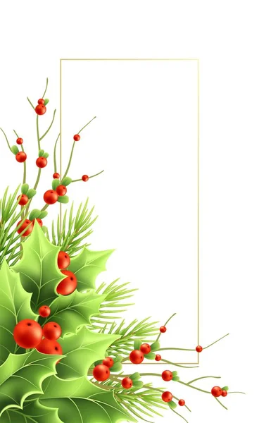 Kerst vector wenskaartsjabloon met tekstkader — Stockvector