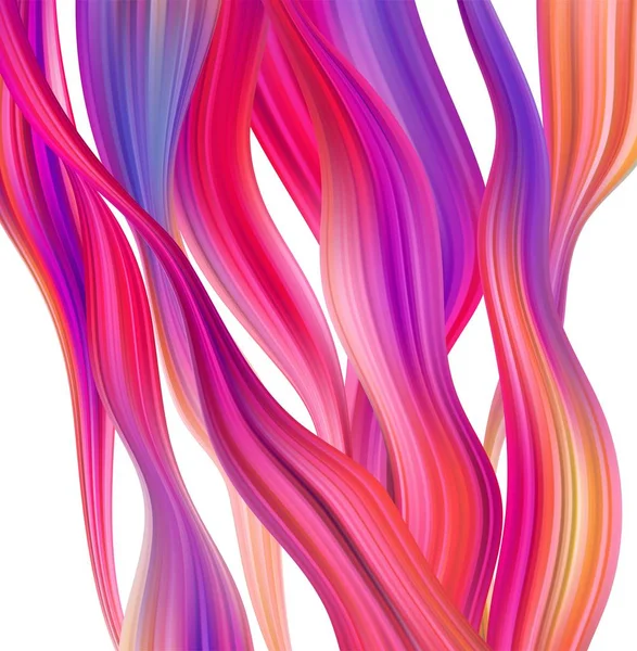 Modern renkli akış posteri. Mavi arkaplanda dalga sıvısı şekli. Tasarım projen için sanat tasarımı. Vektör illüstrasyonu EPS10