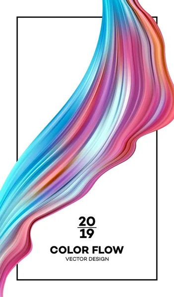 Modernes buntes Flow-Poster. Wave Liquid Form in blauer Farbe Hintergrund. Art Design für Ihr Designprojekt. Vektorabbildung EPS10 — Stockvektor