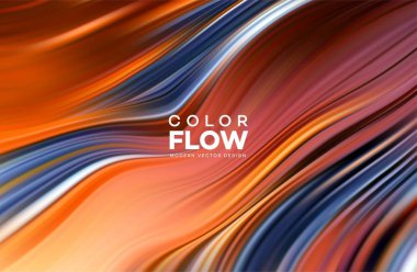 Modern renkli akışı poster. Renk arka plan dalga sıvı formda. Sanat tasarım tasarım projesi. Vektör çizim
