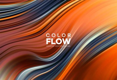 Modern renkli akışı poster. Renk arka plan dalga sıvı formda. Sanat tasarım tasarım projesi. Vektör çizim