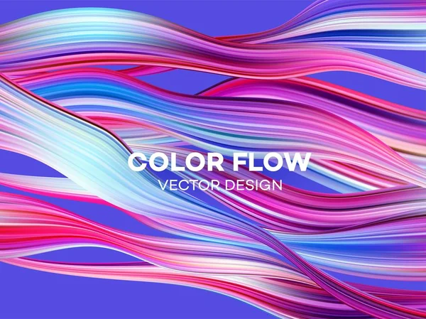 Modern colorful flow poster. Wave Liquid shape in color background. Art design for your design project. Vector illustration — Stock Vector