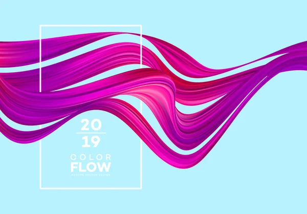 Modern colorful flow poster. Wave Liquid shape in color background. Art design for your design project. Vector illustration — Stock Vector