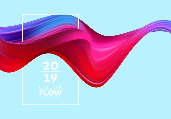 현대 다채로운 흐름 포스터입니다. 컬러 배경에서 웨이브 액체 모양입니다. 디자인 프로젝트에 대 한 예술 디자인입니다. 벡터 일러스트 레이 션 — 스톡 벡터
