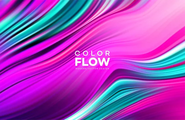 Modern colorful flow poster. Wave Liquid shape in color background. Art design for your design project. Vector illustration — Stock Vector