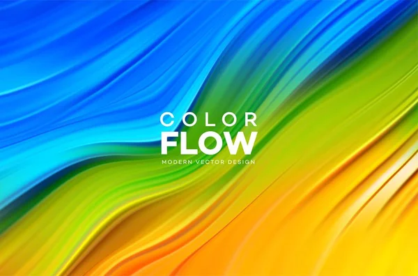 Cartaz de fluxo colorido moderno. Onda Forma líquida em fundo de cor. Design de arte para o seu projeto de design. Ilustração vetorial —  Vetores de Stock