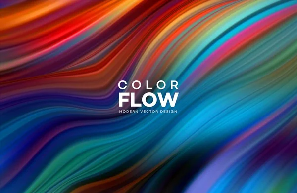 Modern colorful flow poster. Wave Liquid shape in color background. Art design for your design project. Vector illustration — Stock Vector