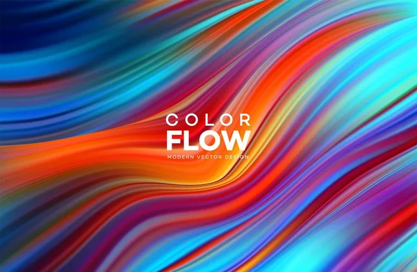 Modern colorful flow poster. Wave Liquid shape in color background. Art design for your design project. Vector illustration — Stock Vector