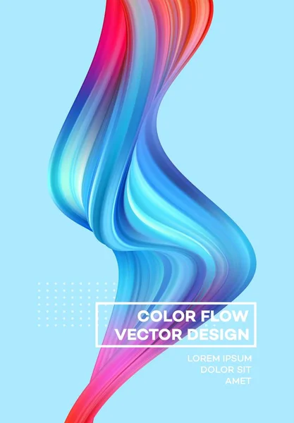 Moderno cartel de flujo colorido. Onda Forma líquida en fondo de color. Diseño de arte para su proyecto de diseño. Ilustración vectorial — Vector de stock