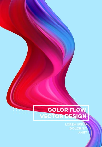 Modern renkli akışı poster. Renk arka plan dalga sıvı formda. Sanat tasarım tasarım projesi. Vektör çizim — Stok Vektör