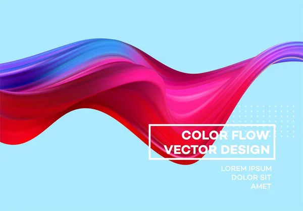 Современный красочный плакат потока. Жидкая форма волны на цветном фоне. Арт-дизайн для вашего дизайнерского проекта. Векторная иллюстрация — стоковый вектор