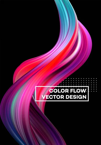 Modern renkli akışı poster. Renk arka plan dalga sıvı formda. Sanat tasarım tasarım projesi. Vektör çizim — Stok Vektör