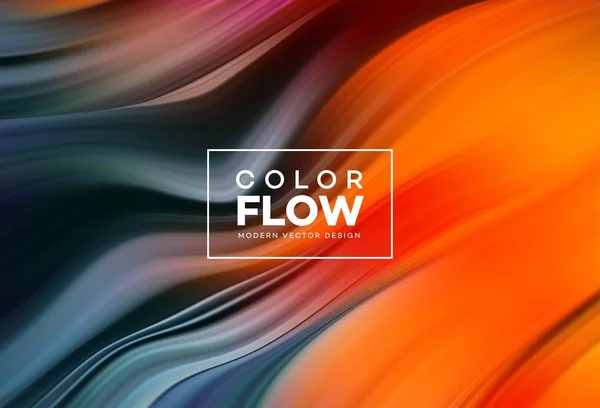 Modern colorful flow poster. Wave Liquid shape in color background. Art design for your design project. Vector illustration — Stock Vector