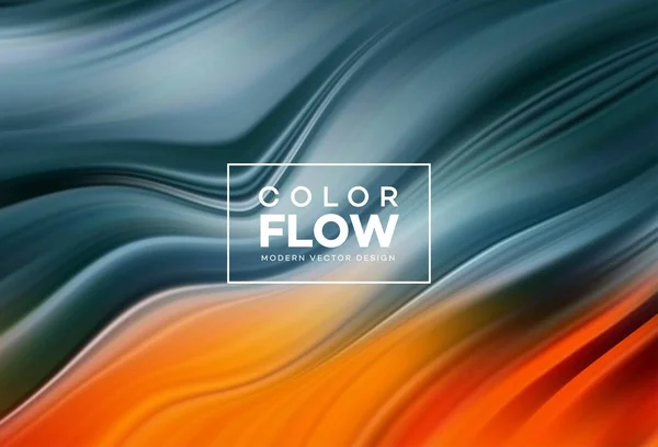 Σύγχρονη πολύχρωμα ροή αφίσα. Κύμα υγρή μορφή στο χρώμα φόντου. Τέχνη σχέδιο για το πρόγραμμα σχεδίου σας. Εικονογράφηση διάνυσμα — Διανυσματικό Αρχείο