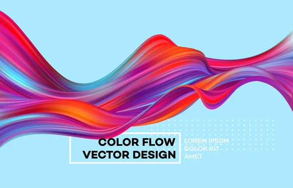 Moderne kleurrijke stroom poster. Wave vloeibare vorm in kleur achtergrond. Kunst design voor uw ontwerpproject. Vectorillustratie — Stockvector