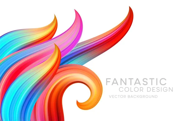 Sfondo astratto con onde fantastiche di colore e pergamene floreali. Manifesto moderno flusso colorato. Onda Forma liquida. Art design per il tuo progetto di design. Illustrazione vettoriale — Vettoriale Stock