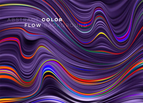 Modernes buntes Flow-Poster. Wave Liquid Form in schwarzer Farbe Hintergrund. Art Design für Ihr Designprojekt. Vektorillustration — Stockvektor