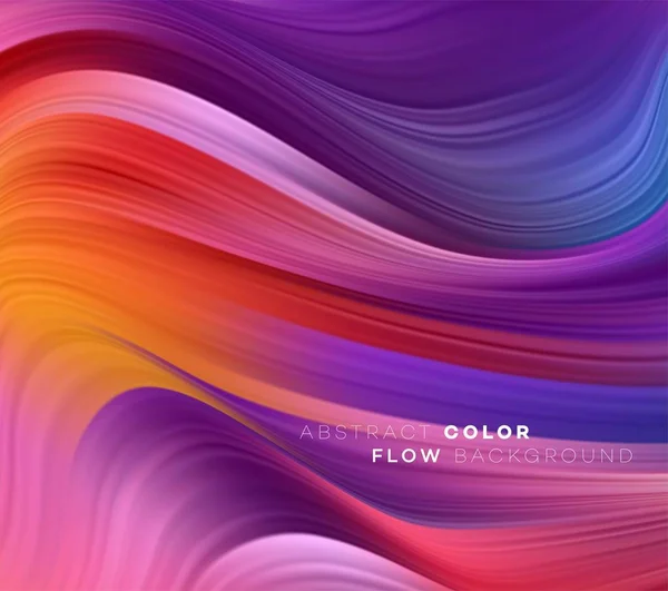 Modern colorful flow poster. Wave Liquid shape in black color background. Art design for your design project. Vector illustration — Stock Vector