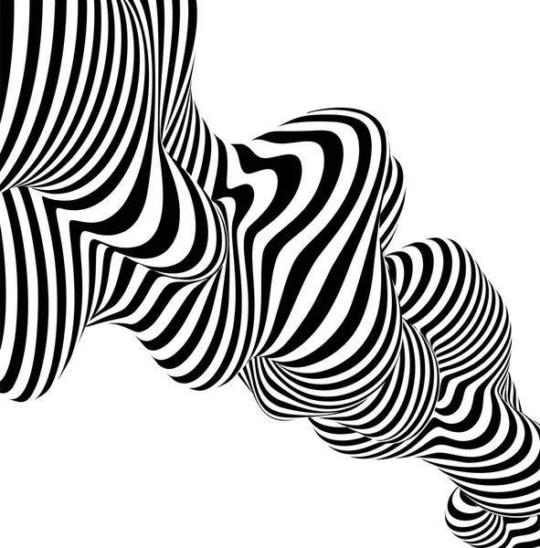 Diseño de onda de fondo rayado abstracto línea en blanco y negro. Ilustración vectorial — Archivo Imágenes Vectoriales