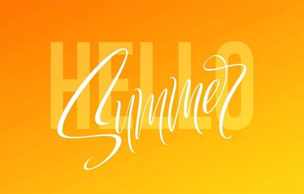 Hello Summer Hand drawn lettering. Vector illustration — Stock Vector