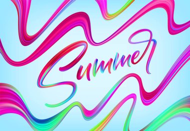 El yazısı fırça konturu akrilik boya yazı yaz. Vektör millustration