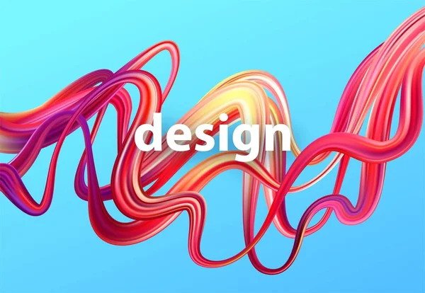 Diseño de póster de fluido. Plantilla de forma 3d abstracta. Ilustración vectorial — Vector de stock