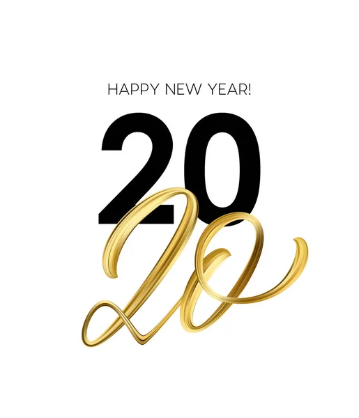 Szczęśliwego nowego roku 2020. Napis pozdrowienia powitanie. Ilustracja wektorowa — Wektor stockowy