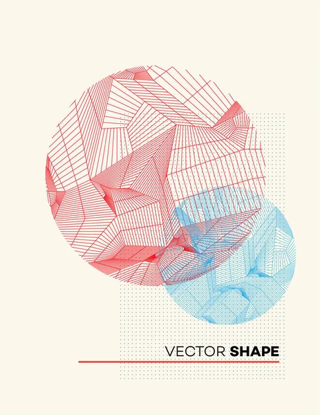 Affiche abstraite tendance avec forme de particules dynamiques. Élément scientifique ou technologique moderne. Illustration vectorielle — Image vectorielle