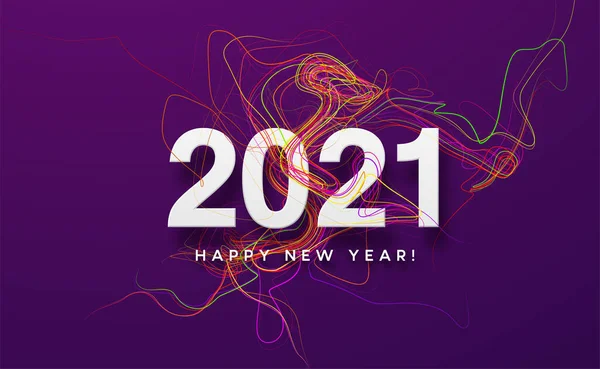 2021年红波烟雾紫色背景上的白色题词。矢量说明 — 图库矢量图片