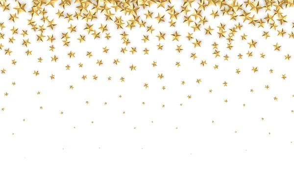 Des étoiles d'or. Tombé feuille d'or confettis décoration abstraite pour fête, fête d'anniversaire, anniversaire ou événement, festive. Décor festif. Illustration vectorielle — Image vectorielle