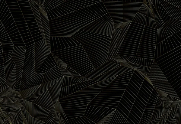 Luxuriöser Hintergrund mit goldenen geometrischen Linien auf schwarzem Hintergrund. Vektorillustration — Stockvektor