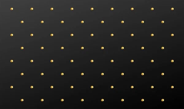 Патерн "Polka Dot" реалістичних золотих сфер на чорному тлі. Приклад вектора — стоковий вектор