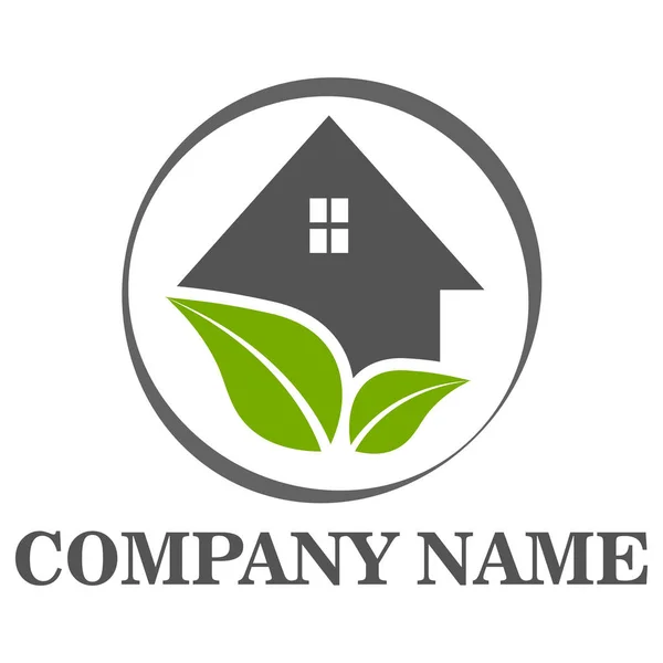 Casa Verde Logotipo Modelo Vetor Eps — Vetor de Stock