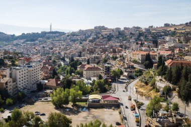 Morning view of the cityscape of Zahle, Lebanon clipart