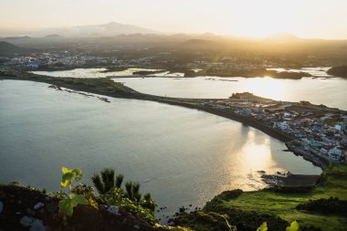 Gün batımı görünümünden Ilchulbong tepe Seongsan, Jeju Adası, Güney Kore için volkanik manzara için