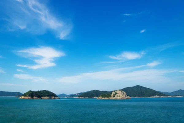Wyspa Jindo Wynika Promem Jeju Mokpo Słoneczny Dzień Korea Południowa — Zdjęcie stockowe