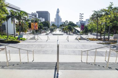 Grand Park ve erken sabah, Los Angeles, California Los Angeles City Hall