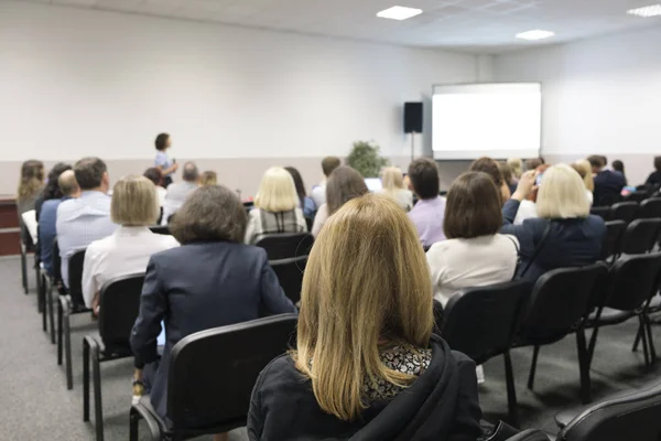 Business woman and people Listening on The Conference. Horizontal Image