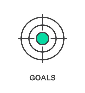 Hedefleri olan Hedef Simgesi Hedef Metin Vektörü Çizimi