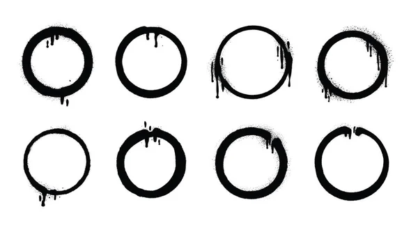 Κύκλοι Φτιαγμένοι Σπρέι Paint Abstract Vector Elements Απομονώνονται Λευκό Φόντο — Διανυσματικό Αρχείο