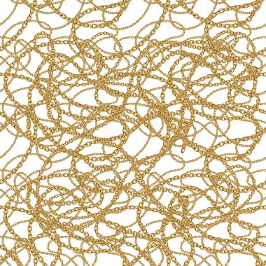 Dikişsiz desen kumaş tasarımı için altın zincir ile. Barok illüstrasyon. 