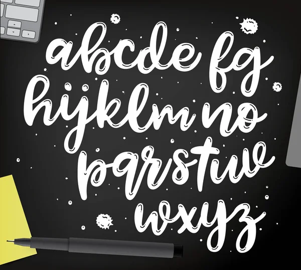 Rękę Wyciągnąć Zestaw Kroju Czcionki Wektor Logo Czcionki Alfabet Typografii — Wektor stockowy