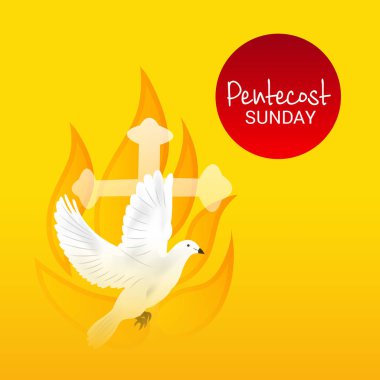 Pentekost Kutsal Ruh güvercini için bir arka planın temsilcisi..