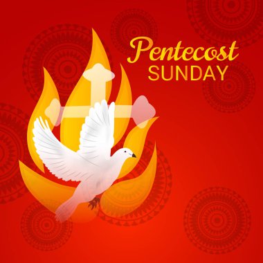 Vector illustration of a Background for Pentecost Holy spirit dove. clipart