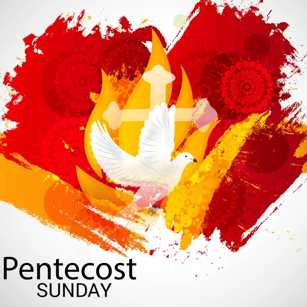 Ilustração Vetorial Fundo Para Pentecostes Pomba Espírito Santo — Vetor de Stock