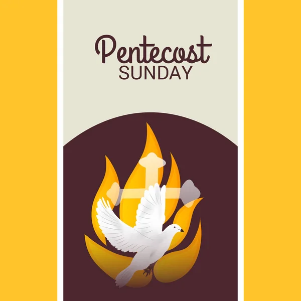 Ilustração Vetorial Fundo Para Pentecostes Pomba Espírito Santo — Vetor de Stock