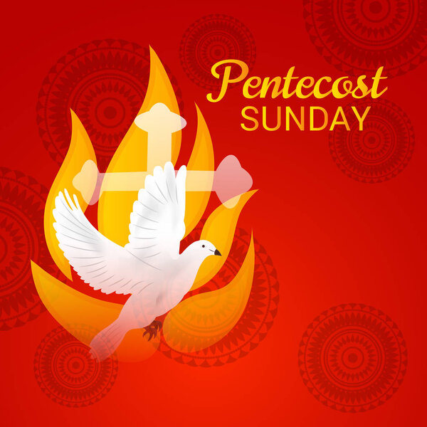 Vector Illustration Background Pentecost Holy Spirit Dove Stock Vector