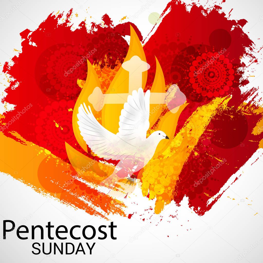 Vector illustration of a Background for Pentecost Holy spirit dove.